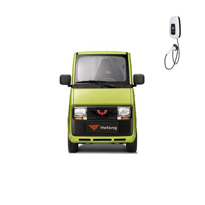 Veículo elétrico especial verde e rosa Wuling E10 EV Express para entrega de carros de energia
