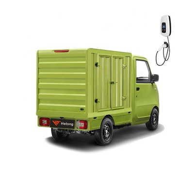 Veículo elétrico especial verde e rosa Wuling E10 EV Express para entrega de carros de energia