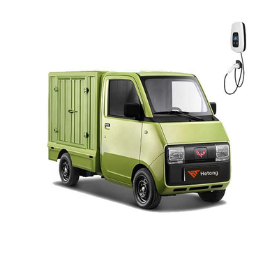 Veículo elétrico especial verde e rosa Wuling E10 EV Express para entrega de carros de energia